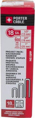 Porter-Cable - 1/2", 3/4, and 1" Long x 1/4" Wide, 18 Gauge Narrow Crown Construction Staple Multi Pack - Steel, Galvanized Finish. 300/size - Exact Tool & Supply