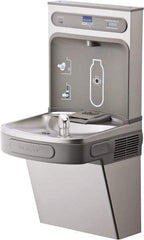 ELKAY - 8 GPH Cooling Capacity Barrier Free Wall Mounted Water Cooler & Fountain - Bottle Filling, 20 to 105 psi, 0.20 hp, Stainless Steel - Exact Tool & Supply