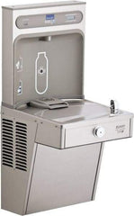 ELKAY - 8 GPH Cooling Capacity Barrier Free Wall Mounted Water Cooler & Fountain - Bottle Filling, 20 to 105 psi, 0.20 hp, Stainless Steel - Exact Tool & Supply