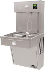 ELKAY - 8 GPH Cooling Capacity Barrier Free Wall Mounted Water Cooler & Fountain - Bottle Filling, 20 to 105 psi, 0.20 hp, Stainless Steel - Exact Tool & Supply