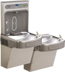 ELKAY - 8 GPH Cooling Capacity Barrier Free Wall Mounted Water Cooler & Fountain - Bottle Filling, 20 to 105 psi, 0.20 hp, Stainless Steel - Exact Tool & Supply