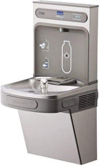 ELKAY - 8 GPH Cooling Capacity Barrier Free Wall Mounted Water Cooler & Fountain - Bottle Filling, 20 to 105 psi, 0.20 hp, Stainless Steel - Exact Tool & Supply