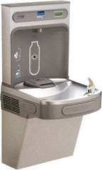 ELKAY - 8 GPH Cooling Capacity Barrier Free Wall Mounted Water Cooler & Fountain - Bottle Filling, 20 to 105 psi, 0.20 hp, Stainless Steel - Exact Tool & Supply