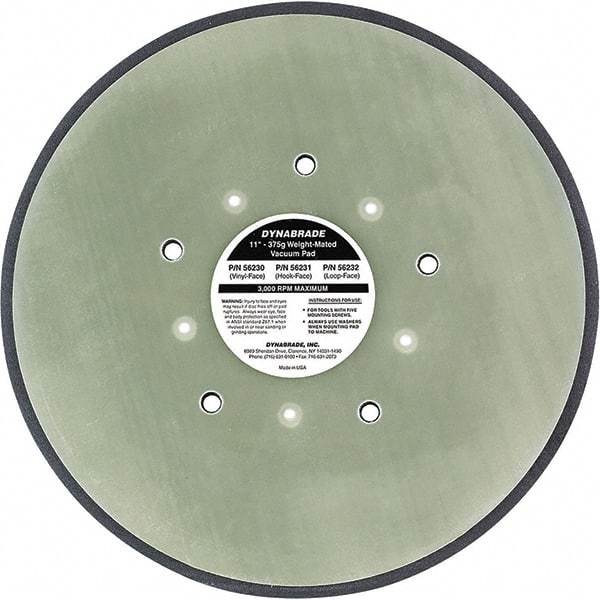 Dynabrade - 11" Diam Disc Backing Nonvacuum/Vacuum Replacement Pad - Medium Density, 3,000 RPM - Exact Tool & Supply
