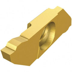 Iscar - SCIR22050 IC1008 Grade, 0.0197" Cutting Width, Carbide Cutoff Insert - 12° Right Hand Lead Angle, TiAlN/TiN Coated, Single End - Exact Tool & Supply