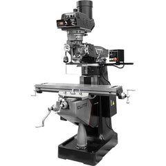 Jet - 9" Long x 49" Wide, 3 Phase Acu-Rite 3 Axis Millpower CNC Milling Machine - Variable Speed Pulley Control, R8 Taper - Exact Tool & Supply
