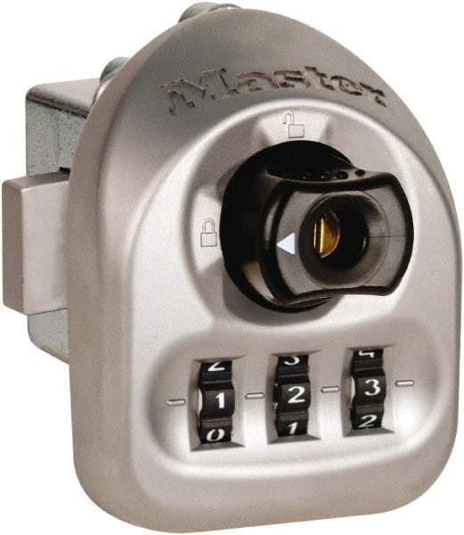 Master Lock - 0.030 to 0.125" Door Thickness, Zinc Finish, 3-Digit Combination Deadbolt - Nonhanded Handling, Key Override, Disc Cylinder - Exact Tool & Supply
