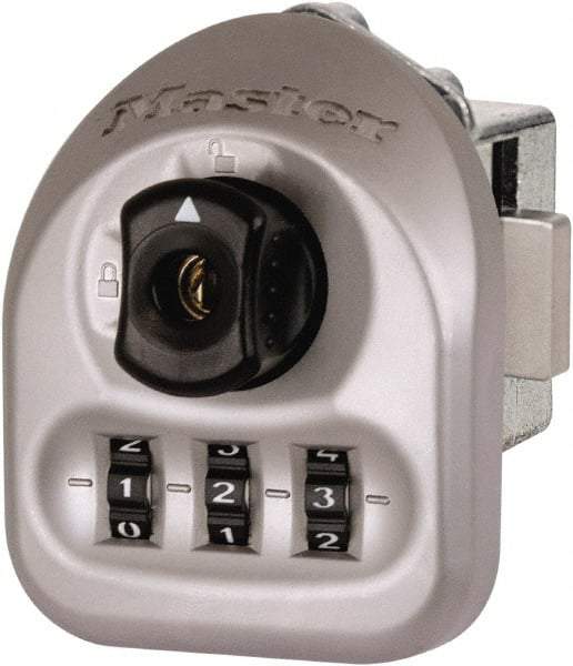 Master Lock - 0.030 to 0.125" Door Thickness, Zinc Finish, 3-Digit Combination Deadbolt - Left Handling, Key Override, Disc Cylinder - Exact Tool & Supply