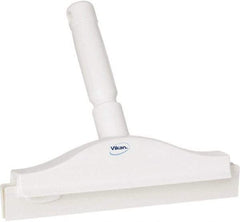 Vikan - 10" Rubber Blade Floor Squeegee - Double Edge, White, Plastic Holder - Exact Tool & Supply