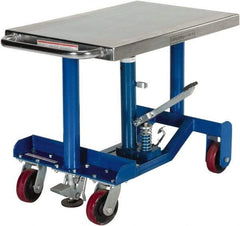 Vestil - 1,000 Lb Capacity Manual Post Lift Table - 25" to 37" Lift Height, 30" Platform Length x 20" Platform Width - Exact Tool & Supply