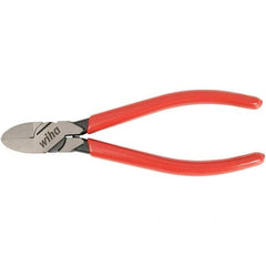 Wiha - 6-3/10" OAL, 18 AWG Capacity, Flush Flush Cutter - Vinyl Handle - Exact Tool & Supply