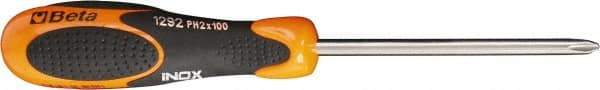 Beta - #0, 6-1/2" OAL, Standard Phillips Screwdriver - 2-1/2" Blade Length, Round Shank, Ergonomic Handle - Exact Tool & Supply