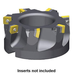 Kennametal - 6 Inserts, 80mm Cut Diam, 27mm Arbor Diam, 9.17mm Max Depth of Cut, Indexable Square-Shoulder Face Mill - 0/90° Lead Angle, 50mm High, SDET 1204.. Insert Compatibility, Series KSSM - Exact Tool & Supply