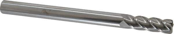 Accupro - 1/2", 4 Flute, Single End, Solid Carbide, 0.06" Corner Radius End Mill - 6" OAL, 40° Helix, Right Hand Flute, 1-1/2" LOC, Right Hand Cut - Exact Tool & Supply