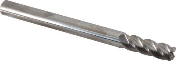 Accupro - 1/2", 4 Flute, Single End, Solid Carbide, 0.09" Corner Radius End Mill - 6" OAL, 40° Helix, Right Hand Flute, 1-1/2" LOC, Right Hand Cut - Exact Tool & Supply