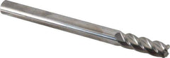 Accupro - 1/2", 4 Flute, Single End, Solid Carbide, 0.09" Corner Radius End Mill - 6" OAL, 40° Helix, Right Hand Flute, 1-1/2" LOC, Right Hand Cut - Exact Tool & Supply