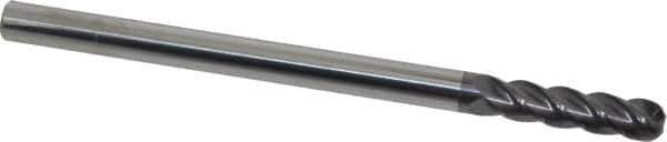 Accupro - 3/8", 4 Flute, Single End, Solid Carbide, 1/8" Corner Radius End Mill - 6" OAL, 40° Helix, Right Hand Flute, 1-1/2" LOC, Right Hand Cut - Exact Tool & Supply