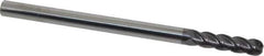 Accupro - 3/8", 4 Flute, Single End, Solid Carbide, 1/8" Corner Radius End Mill - 6" OAL, 40° Helix, Right Hand Flute, 1-1/2" LOC, Right Hand Cut - Exact Tool & Supply