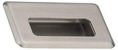 Sugatsune - 94mm Overall Width x 60mm Overall Height, 12mm Recess Depth, Satin Sheet Metal Recessed Pull with M4 Nut - 304 Stainless Steel, 43mm Recess Height, 61mm Recess Width, 76mm Center to Center, M4 Thread - Exact Tool & Supply