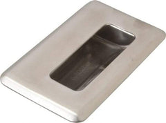 Sugatsune - 109.5mm Overall Width x 64mm Overall Height, 14.5mm Recess Depth, Satin Sheet Metal Recessed Pull with M4 Stud - 304 Stainless Steel, 40mm Recess Height, 67.5mm Recess Width, 88mm Center to Center, M4 Thread - Exact Tool & Supply