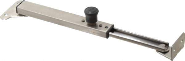 Sugatsune - 9-17/64" OAL x 1-29/32" Wide, 66 Lb Capacity, Lid Stay with Lock - Only One Stay per Lid Required, 11/64" Mounting Hole Diam, 90° Max Opening, Satin 304 Stainless Steel & ABS - Exact Tool & Supply