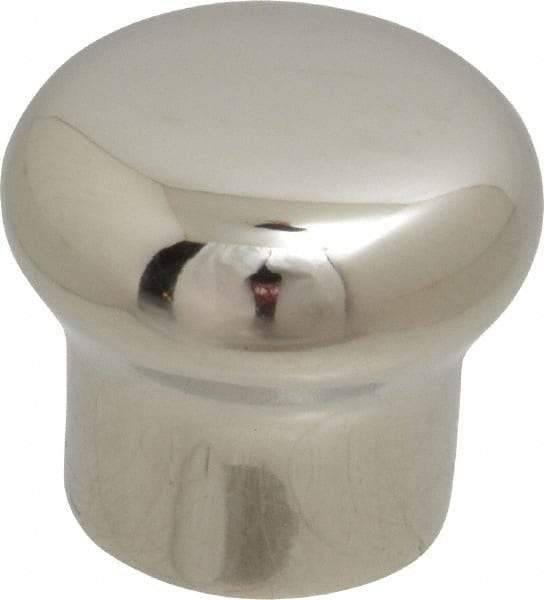 Sugatsune - 304 Stainless Steel Round Drawer or Lid Knob - 45/64" Base Diam, 63/64" Diam, 7/8" High, M4x0.7 - Exact Tool & Supply