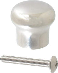 Sugatsune - 304 Stainless Steel Round Drawer or Lid Knob - 63/64" Base Diam, 1-1/2" Diam, 1-1/16" High, M5x0.8 - Exact Tool & Supply