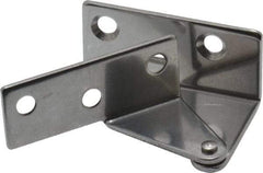 Sugatsune - 1-7/64" Long x 1-37/64" Wide x 1-1/2" Thick, Plain 430 Stainless Steel, Right Hand Overlay Door Pivot Hinge - 3" Pin Diam, 6 Holes, 1 Knuckle, 3.9 Lb Capacity, 18" Leaf Height - Exact Tool & Supply