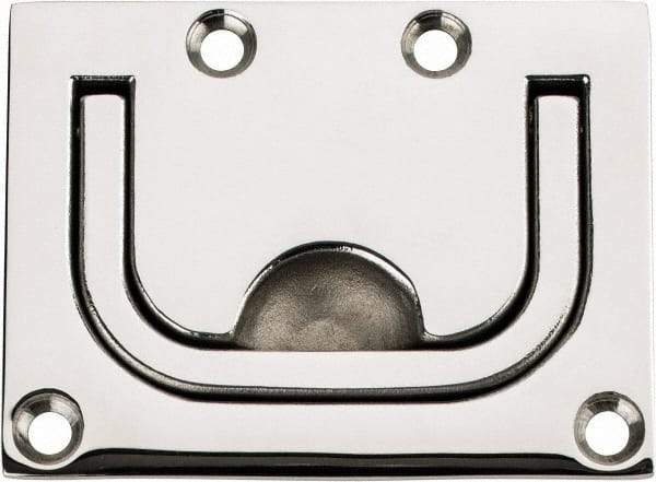 Sugatsune - Polished Finish 316 Stainless Steel Trap Door Ring - 1/4" Mortise Depth, 2-1/4" High x 3" Wide - Exact Tool & Supply
