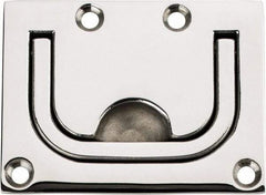 Sugatsune - Polished Finish 316 Stainless Steel Trap Door Ring - 1/4" Mortise Depth, 2-1/4" High x 3" Wide - Exact Tool & Supply