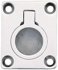 Sugatsune - Polished Finish 316 Stainless Steel Trap Door Ring - 23/64" Mortise Depth, 1-7/8" High x 1-1/2" Wide - Exact Tool & Supply