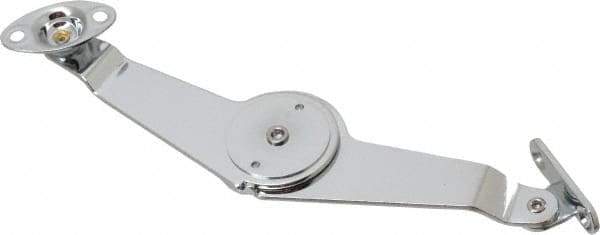 Sugatsune - 5-27/64" OAL x 1-7/64" Wide, 7 Lb Capacity, Lid Stay with Catch - Left Side, 9/64" Mounting Hole Diam, 90° Max Opening, Chrome Finished Steel, Brass & Nylon - Exact Tool & Supply