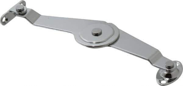 Sugatsune - 5-27/64" OAL x 1-7/64" Wide, 7 Lb Capacity, Lid Stay with Catch - Right Side, 9/64" Mounting Hole Diam, 90° Max Opening, Chrome Finished Steel, Brass & Nylon - Exact Tool & Supply
