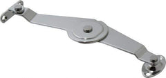 Sugatsune - 5-27/64" OAL x 1-7/64" Wide, 7 Lb Capacity, Lid Stay with Catch - Right Side, 9/64" Mounting Hole Diam, 90° Max Opening, Chrome Finished Steel, Brass & Nylon - Exact Tool & Supply