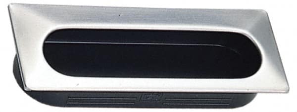 Sugatsune - 105mm Overall Width x 40mm Overall Height, 15.5mm Recess Depth, Satin/Black Recessed Pull - Exact Tool & Supply