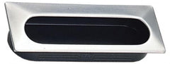 Sugatsune - 105mm Overall Width x 40mm Overall Height, 15.5mm Recess Depth, Satin/Black Recessed Pull - Exact Tool & Supply