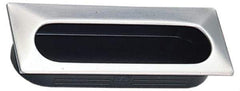 Sugatsune - 75mm Overall Width x 36mm Overall Height, 15.5mm Recess Depth, Satin/Black Recessed Pull - 304 Stainless Steel & Plastic, 30.7999992370605mm Recess Height, 71mm Recess Width - Exact Tool & Supply