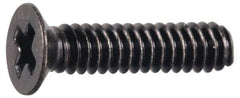 Made in USA - #4-40 UNC, 1/2" OAL Phillips Drive Machine Screw - Flat Head, Grade 300 Stainless Steel, Black Oxide Finish, Without Washer - Exact Tool & Supply