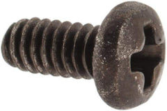 Made in USA - #2-56 UNC, 3/16" Length Under Head Phillips Drive Machine Screw - Pan Head, Grade 300 Stainless Steel, Black Oxide Finish, Without Washer - Exact Tool & Supply