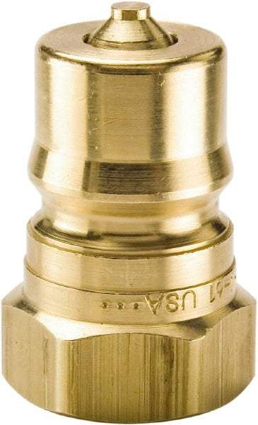 Parker - 1/8-27 NPTF Brass Hydraulic Hose Female Pipe Thread Nipple - 1,000 psi, 0.8 GPM, Series 60 - Exact Tool & Supply