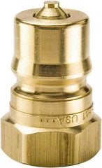 Parker - 1/8-27 NPTF Brass Hydraulic Hose Female Pipe Thread Nipple - 1,000 psi, 0.8 GPM, Series 60 - Exact Tool & Supply