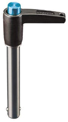 Jergens - 1" Diam, 4" Usable Length, L Handle, Push Button Quick Release Pin - 7" Overall Length, Grade 17-4 Stainless Steel, Passivated Finish - Exact Tool & Supply