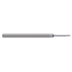 Variable Helix End Mills for Aluminum Alloys - 0.0620″ (1/16″) Cutter Diameter × 0.0930″ (3/32″) Length of Cut × 0.5000″ (1/2″) Reach Carbide Square End Mill for Aluminum Alloys, 3 Flutes, TiB2 Coated - Exact Tool & Supply