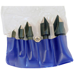 Chicago-Latrobe - 5 Piece, 1/4 to 3/4" Head Diam, 82° Included Angle, Single End Countersink Set - Exact Tool & Supply