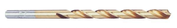 Chicago-Latrobe - Letter Q 118° High Speed Steel Jobber Drill - TiN Finish, Right Hand Cut, Spiral Flute, Straight Shank, 4-3/4" OAL, Standard Point - Exact Tool & Supply