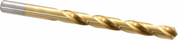 Chicago-Latrobe - 23/64" 118° High Speed Steel Jobber Drill - TiN Finish, Right Hand Cut, Spiral Flute, Straight Shank, 4-7/8" OAL, Standard Point - Exact Tool & Supply