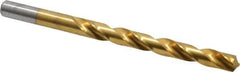Chicago-Latrobe - Letter O 118° High Speed Steel Jobber Drill - TiN Finish, Right Hand Cut, Spiral Flute, Straight Shank, 4-1/2" OAL, Standard Point - Exact Tool & Supply