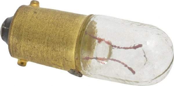 Eaton Cutler-Hammer - 0.9 Watt, 6 Volt, Incandescent Miniature & Specialty T3-1/4 Lamp - Bayonet Base, 0.01 to 0.999 Equivalent Range, Warm (1,000 to 3,000), Dimmable, 1-1/4" OAL - Exact Tool & Supply
