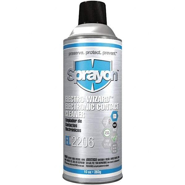 Sprayon - 10 Ounce Aerosol Electrical Grade Cleaner/Degreaser - 12,500 Volt Dielectric Strength, Flammable, Plastic Safe - Exact Tool & Supply