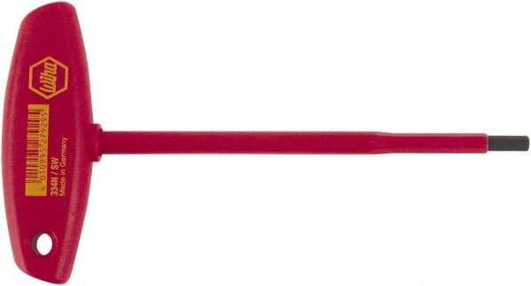 Wiha - 7/32" Hex, T-Handle, Insulated Hex Key - 6-29/32" OAL, Chrome Vanadium Molybdenum, Inch System of Measurement - Exact Tool & Supply